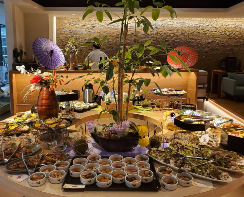 京都大学へワークショップ終了後の懇親会用パーティー料理のお届け