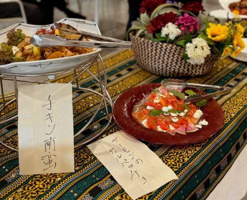 龍谷大学深草キャンパスへ教龍会懇親会用パーティー料理のお届け