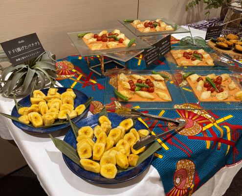 京都経済センターへアフリカをテーマにしたイベントセミナー用パーティー料理のお届け