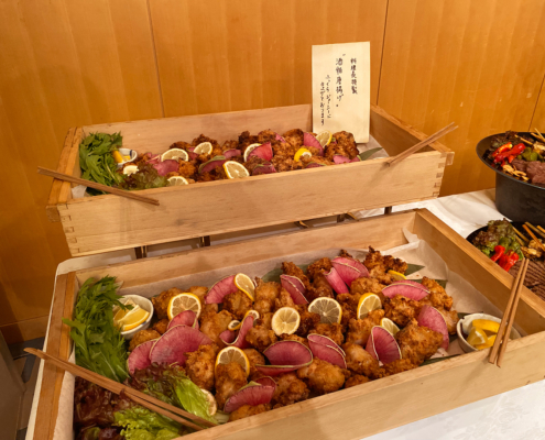 キャンパスプラザ京都へウェルカムパーティー用パーティー料理のお届け